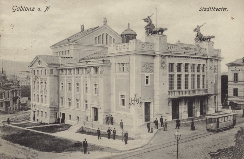 Teater, Gablonz an der Neisse, Østrig af Austrian Photographer