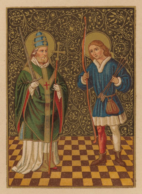 S Fabian og Sebastian (chromolith) af Austrian School