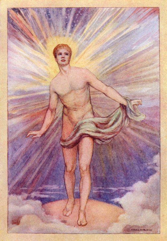 John Keats: Hyperion (farve litho) af Averil Mary Burleigh