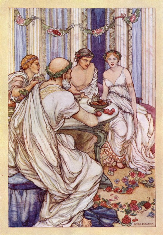 John Keats: Lamia (farve litho) af Averil Mary Burleigh