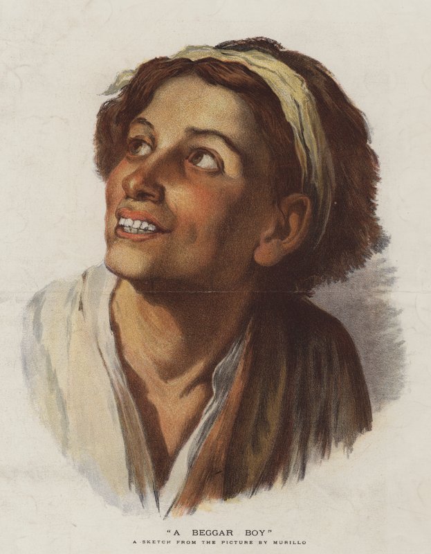 A Beggar Boy (chromolitho) af Bartolomé Esteban Murillo