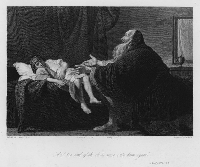 Elias opdrager enkens søn af Benjamin (after) West