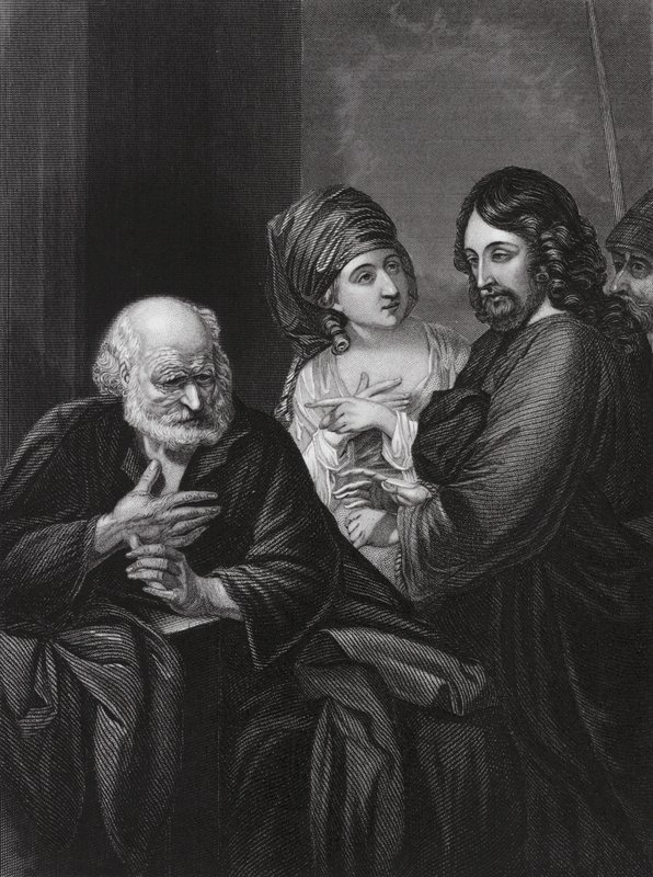 Peter fornægter Kristus (gravering) af Benjamin (after) West