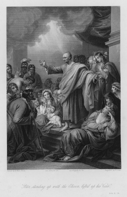 Peters prædiken i Jerusalem, Apostlenes Gerninger II af Benjamin (after) West