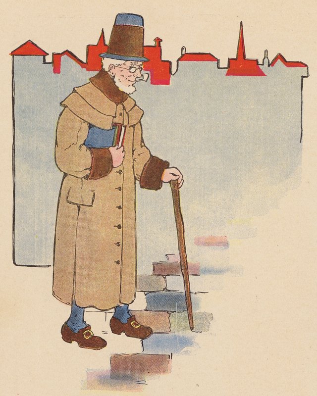 Børnerim: Gamle Grimes (farvelitografi) af Blanche Fisher Wright