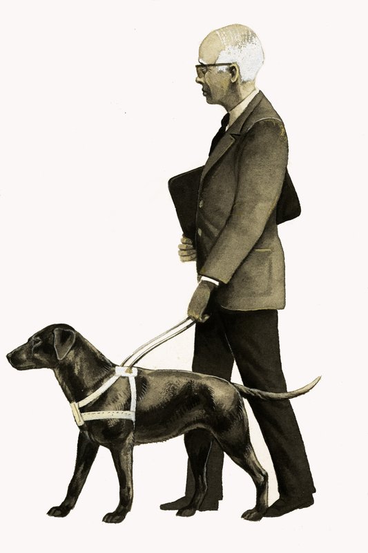 Førerhund for blinde af Bob Hersey