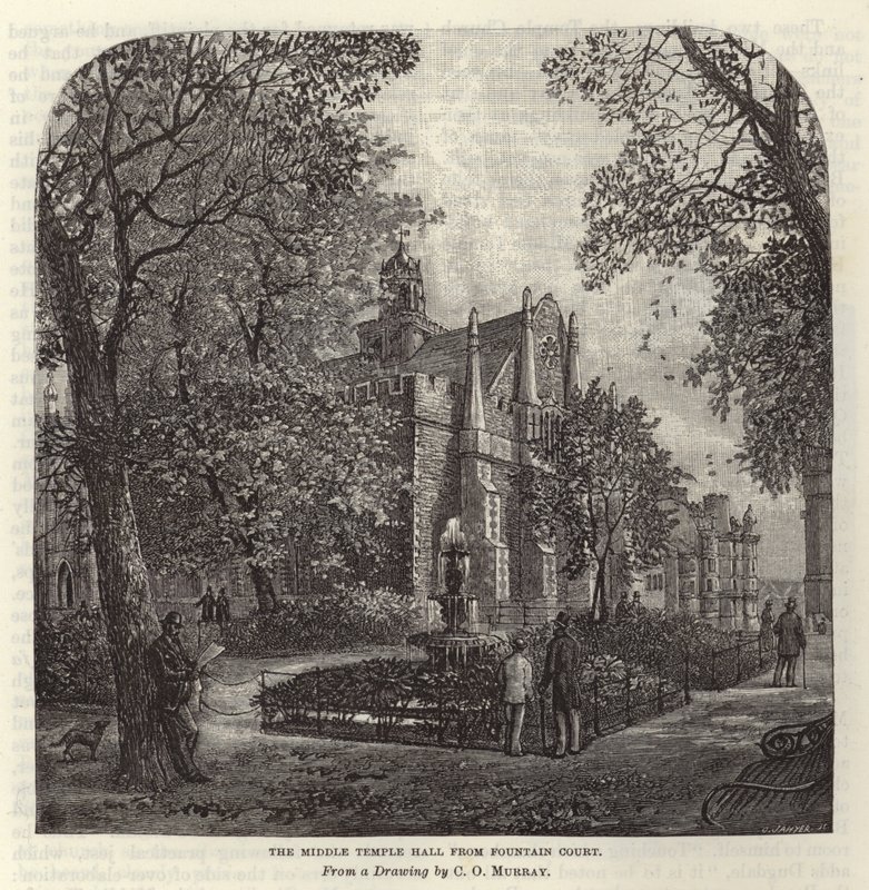 Middle Temple Hall fra Fountain Court af C.O. Murray