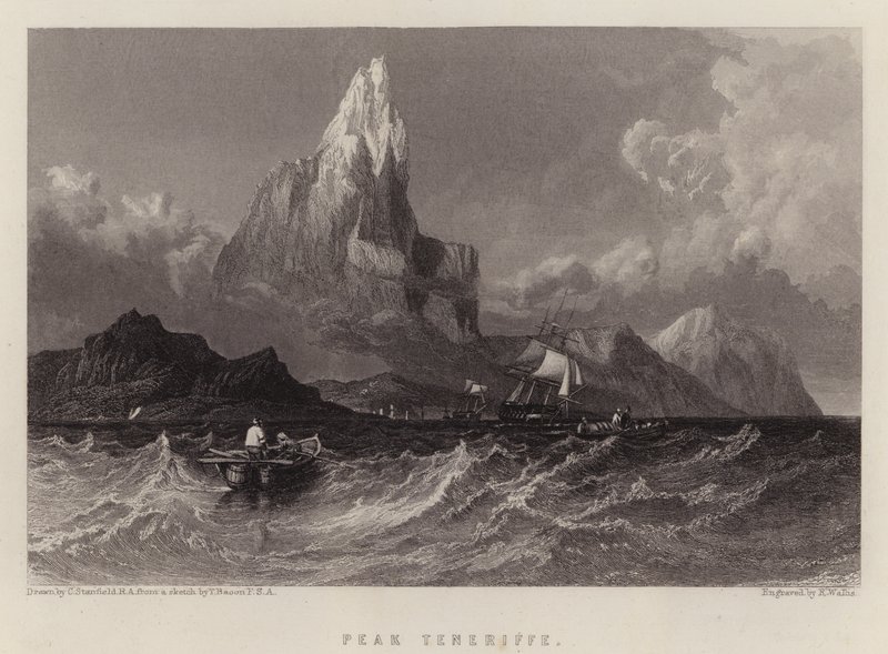 Peak Teneriffe (farve litho) af C. (after) Stanfield