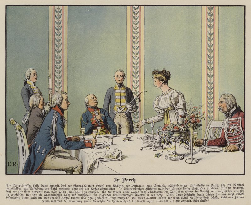 Hos Paretz (farve litho) af Carl Röchling