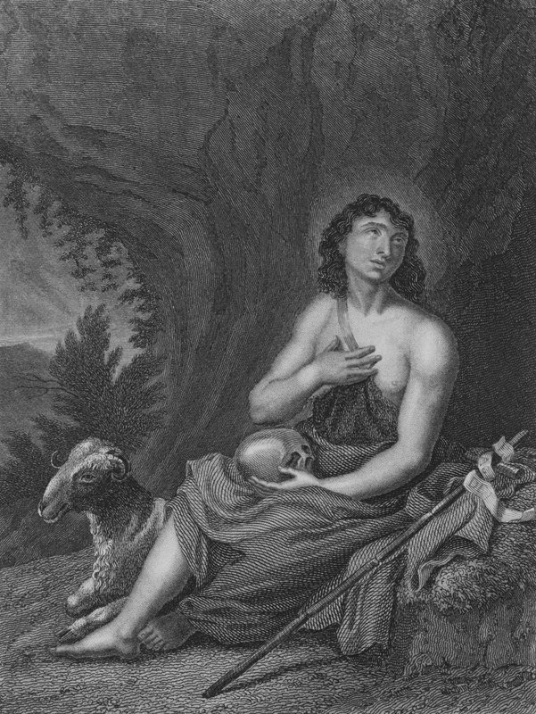 St John in the Wilderness (gravering) af Carlo Cignani