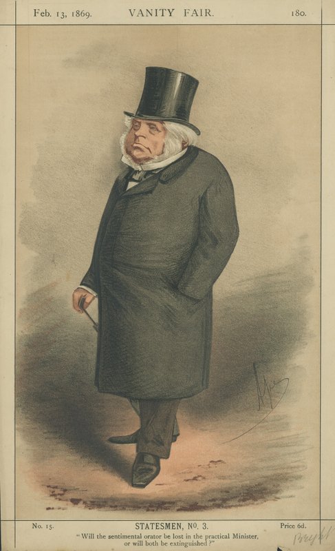 The Right Honorable John Bright (farve litho) af Carlo Pellegrini