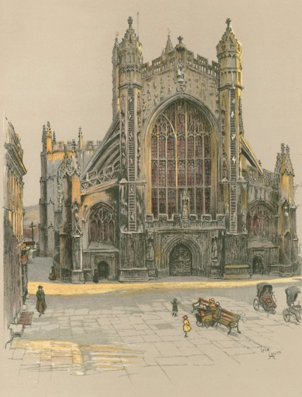 Bath Abbey af Cecil Charles Windsor Aldin