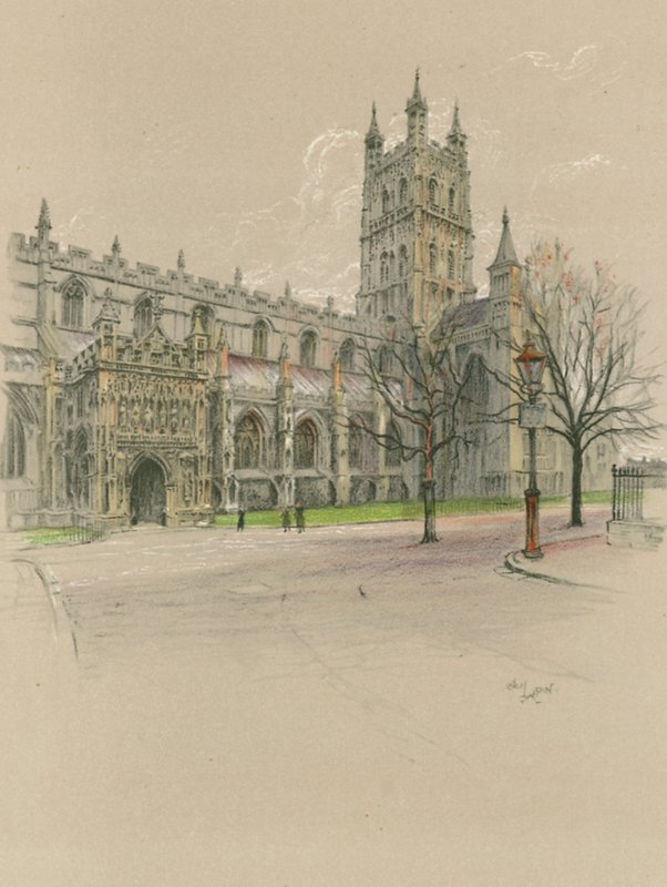 Gloucester katedral af Cecil Charles Windsor Aldin