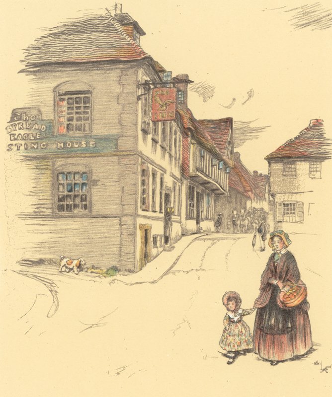 The Spread Eagle, Midhurst af Cecil Charles Windsor Aldin