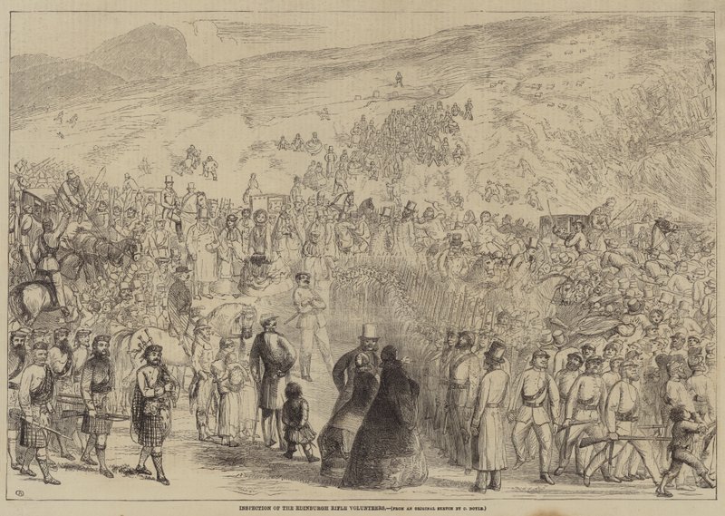 Inspektion af Edinburgh Rifle Volunteers af Charles Altamont Doyle