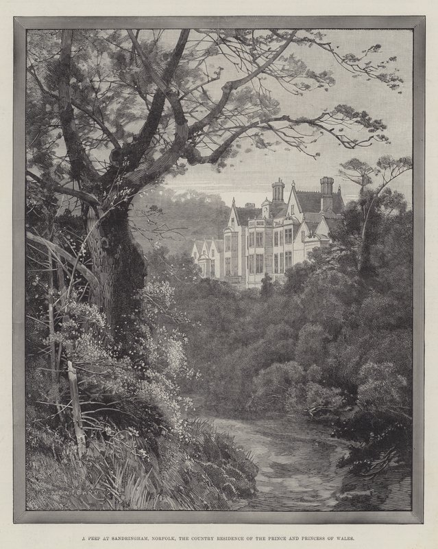 Et kig på Sandringham, Norfolk, landstedet for prinsen og prinsessen af Wales af Charles Auguste Loye