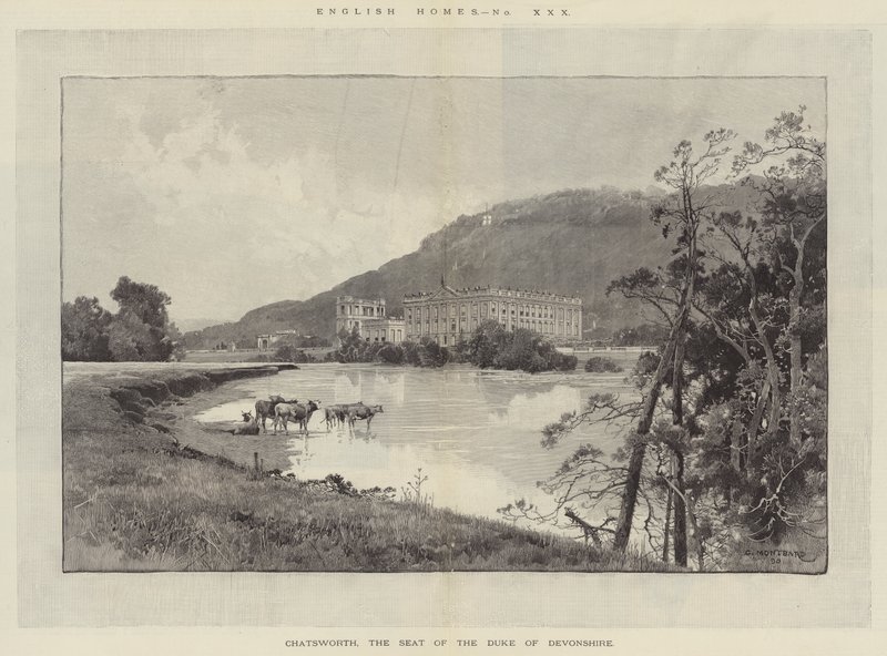 Chatsworth, sæde for hertugen af Devonshire af Charles Auguste Loye