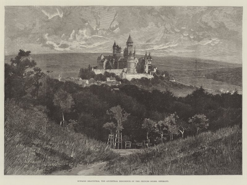 Schloss Braunfels, slægtsbolig for Princes Solms, Tyskland af Charles Auguste Loye