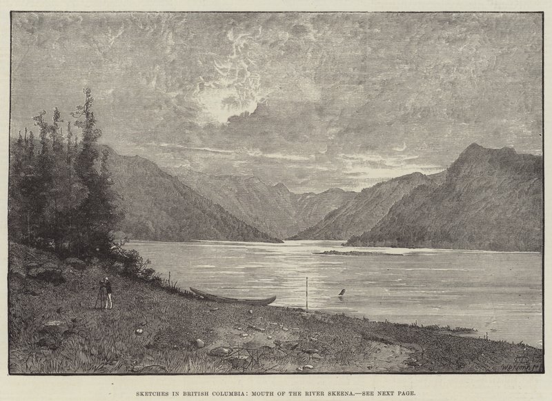 Skitser i British Columbia, Mouth of the River Skeena af Charles Auguste Loye