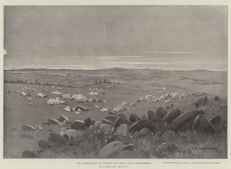 Battle-Fielden set Five Miles from Johannesburg af Charles Auguste Loye