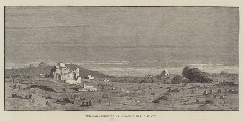 Den gamle kirkegård i Assouan, Øvre Egypten af Charles Auguste Loye