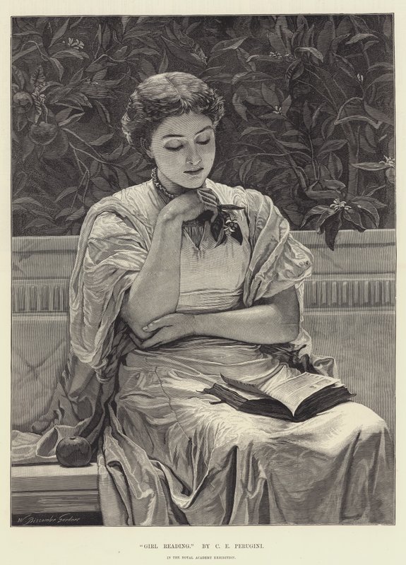 Læsning af piger af Charles Edward Perugini