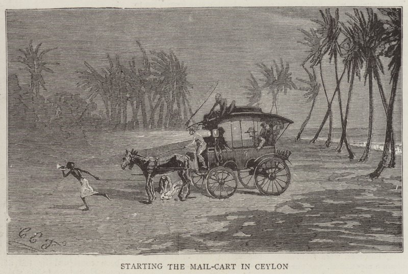 Start af postvognen i Ceylon af Charles Edwin Fripp