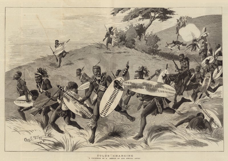 Zulus opladning af Charles Edwin Fripp