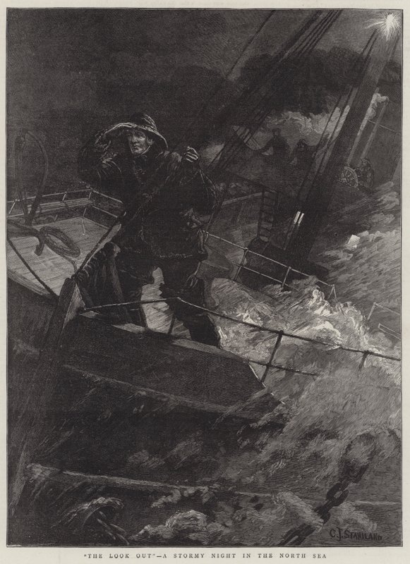 The Look Out, en stormfuld nat i Nordsøen af Charles J. Staniland