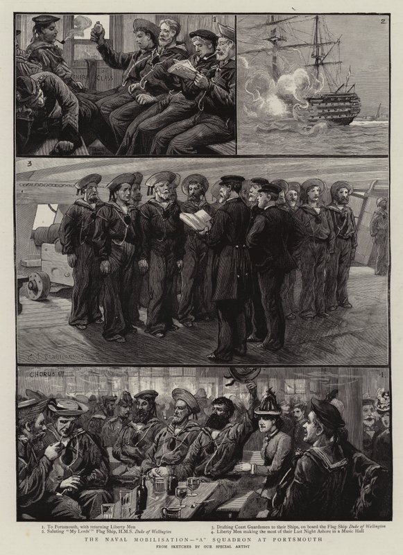 Naval Mobilisation, A Squadron at Portsmouth af Charles J. Staniland