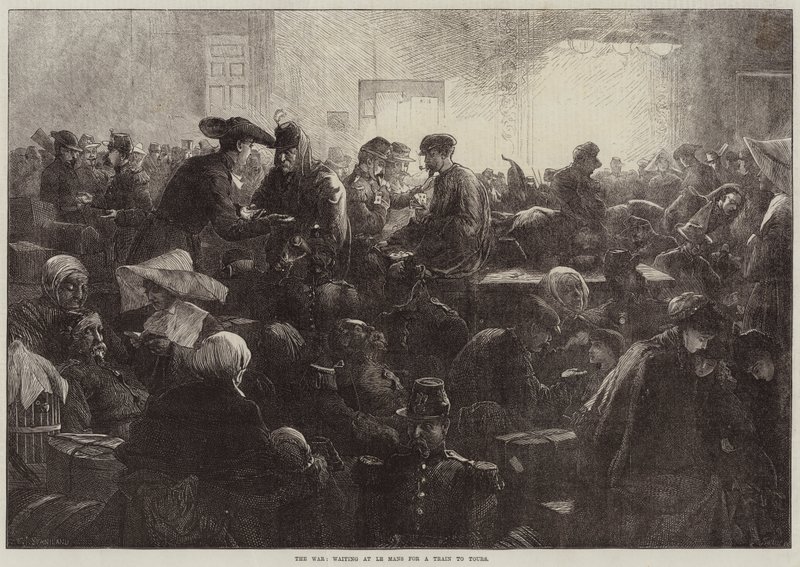 The War, venter i Le Mans på et tog til Tours af Charles J. Staniland