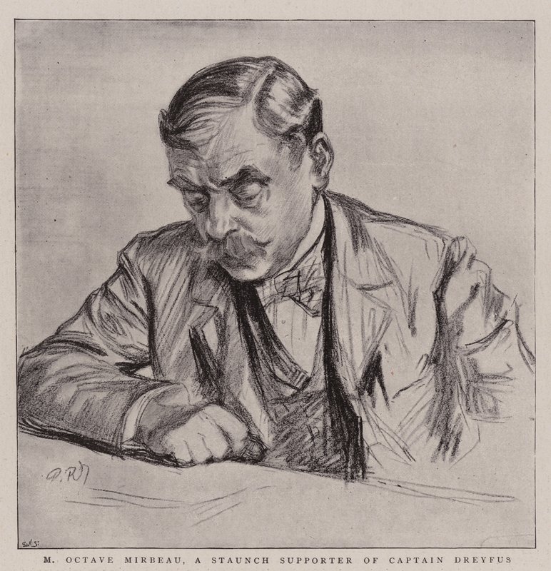 M Octave Mirbeau, en ihærdig tilhænger af kaptajn Dreyfus af Charles Paul Renouard