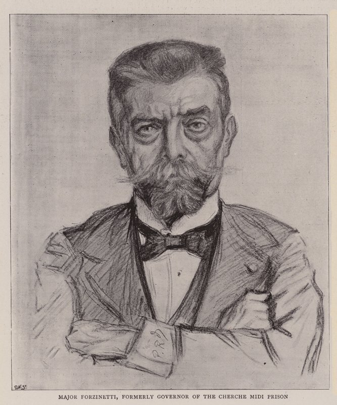 Major Forzinetti, tidligere guvernør for Cherche Midi-fængslet af Charles Paul Renouard