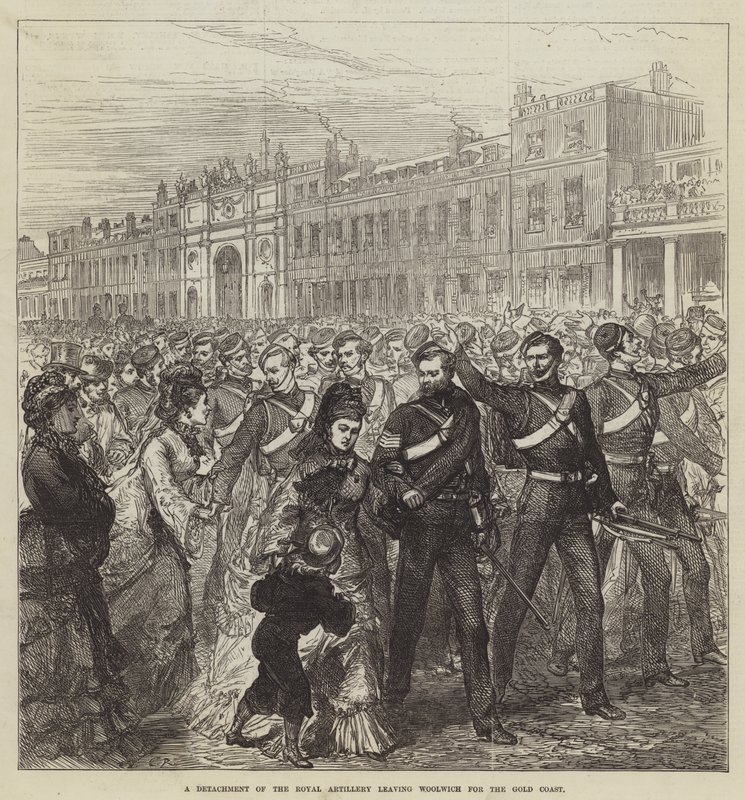 En deling af det kongelige artilleri forlader Woolwich for at tage til Guldkysten af Sir John Charles Robinson