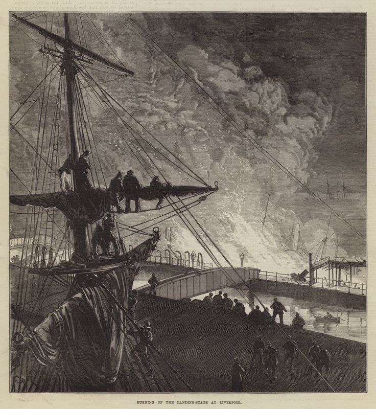 Afbrænding af landingspladsen i Liverpool af Sir John Charles Robinson