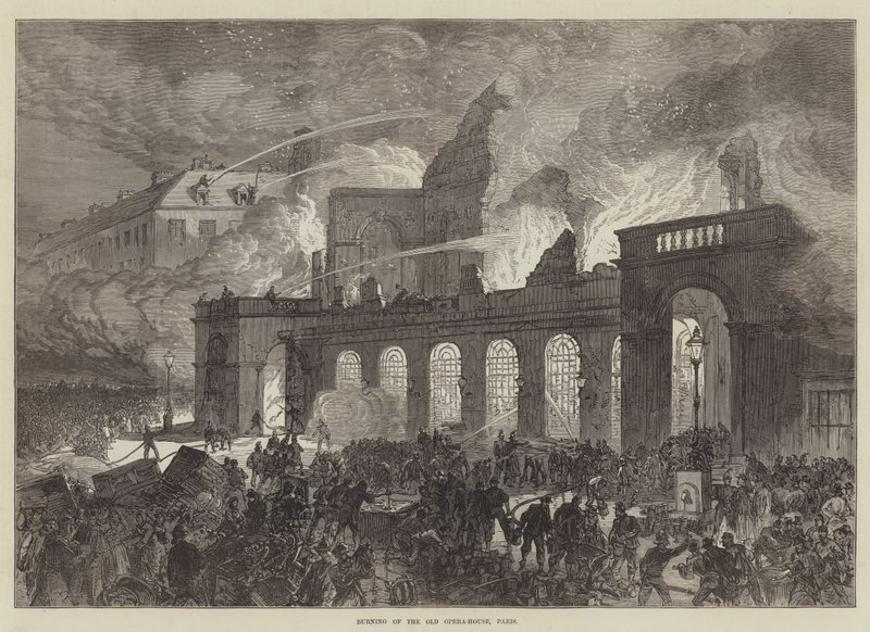Afbrænding af det gamle operahus, Paris af Sir John Charles Robinson