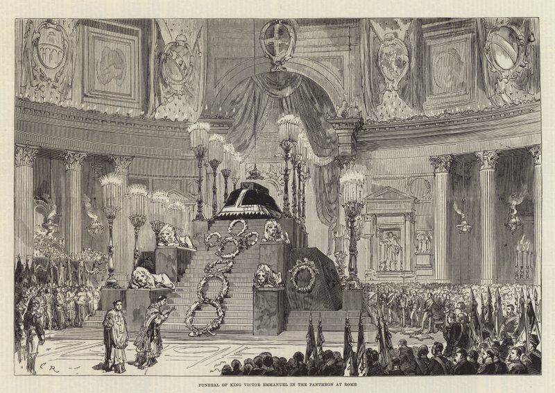 Begravelse af kong Victor Emmanuel i Pantheon i Rom af Sir John Charles Robinson