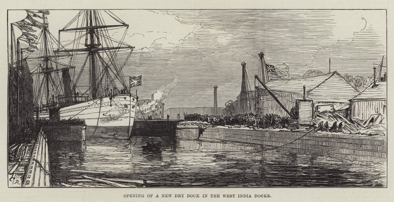 Åbning af en ny tørdok i de vestindiske havne af Sir John Charles Robinson