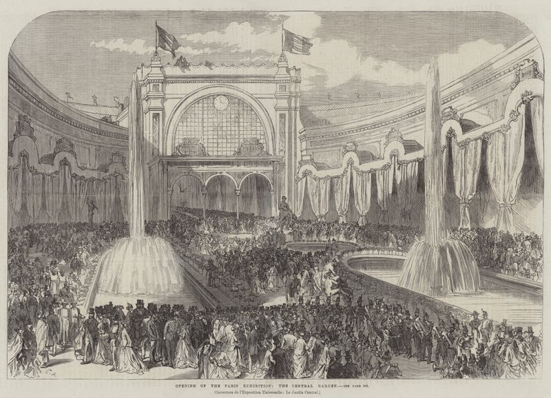 Åbning af Paris-udstillingen, den centrale have af Sir John Charles Robinson