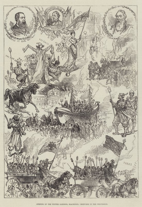 Åbning af Winter Gardens, Blackpool, Sketches in the Procession af Sir John Charles Robinson