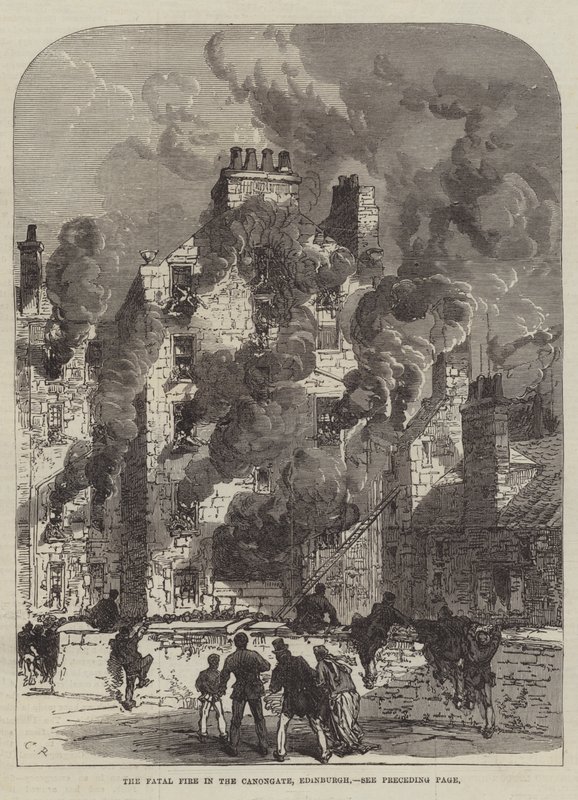 Den fatale brand i Canongate, Edinburgh af Sir John Charles Robinson