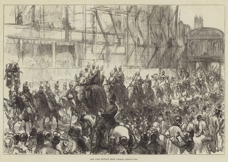Borgmesterens show passerer forbi Temple Bar af Sir John Charles Robinson