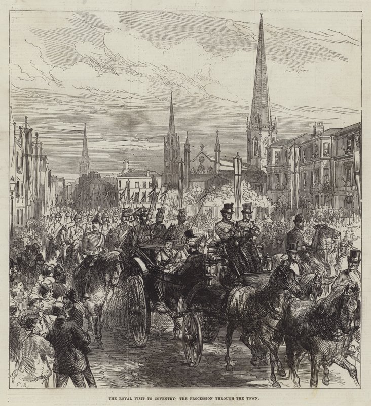 Det kongelige besøg i Coventry, processionen gennem byen af Sir John Charles Robinson