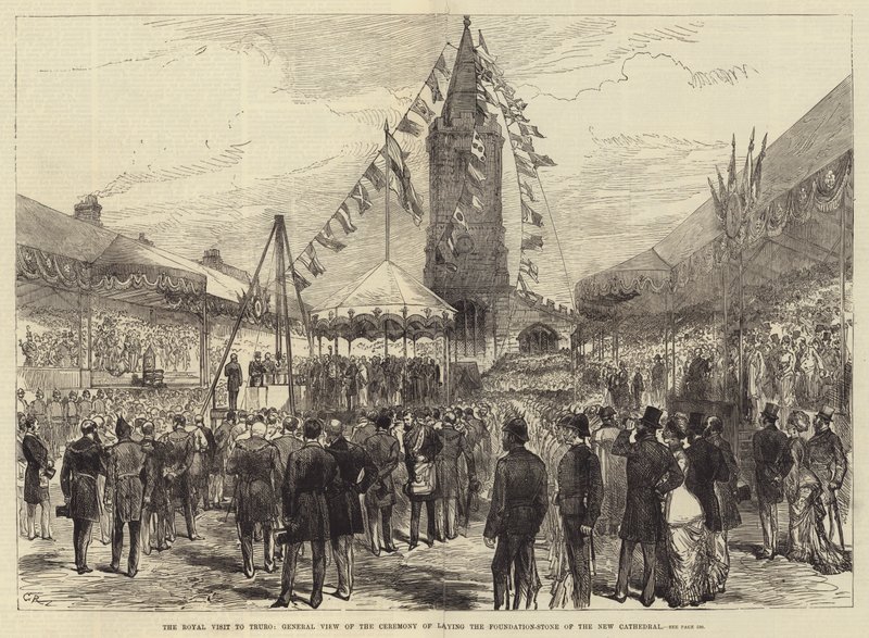 Det kongelige besøg i Truro, oversigt over ceremonien for grundstensnedlæggelsen af den nye katedral af Sir John Charles Robinson