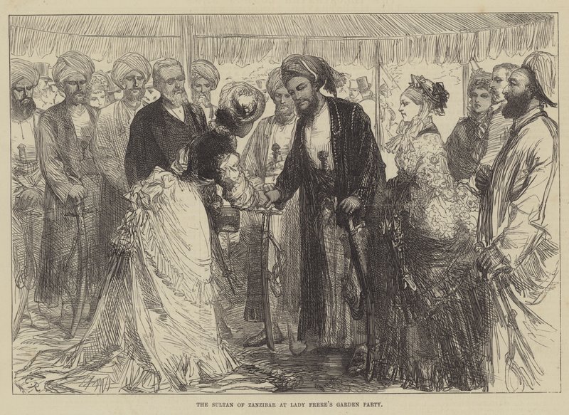 Sultanen af Zanzibar ved Lady Freres havefest af Sir John Charles Robinson
