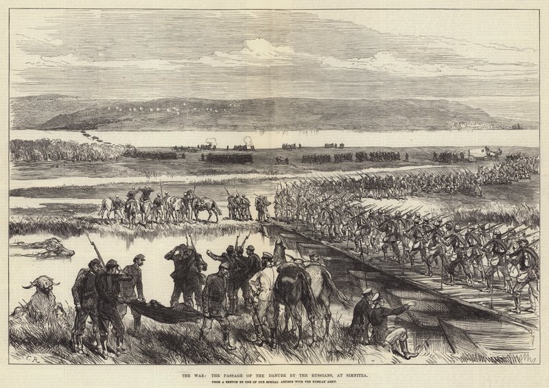 Krigen, russernes passage af Donau, ved Simnitza af Sir John Charles Robinson