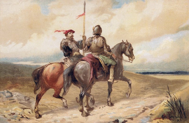 Spejdere (chromolitho) af Charles (after) Cattermole