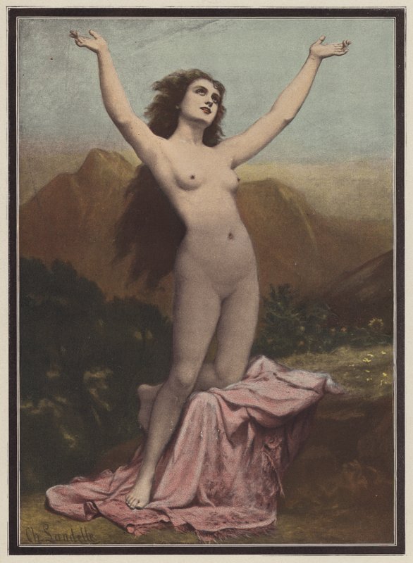 Desire (farve litho) af Charles (after) Landelle