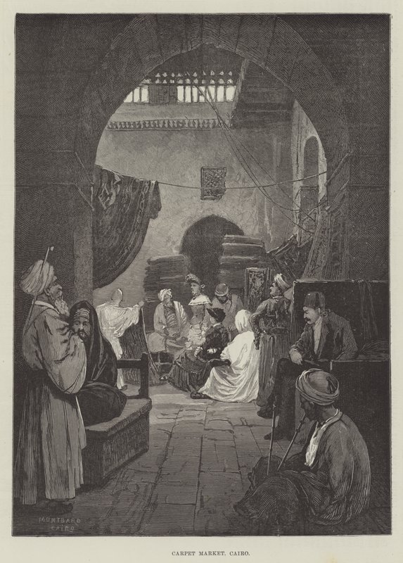 Tæppemarked, Kairo af Charles Auguste Loye