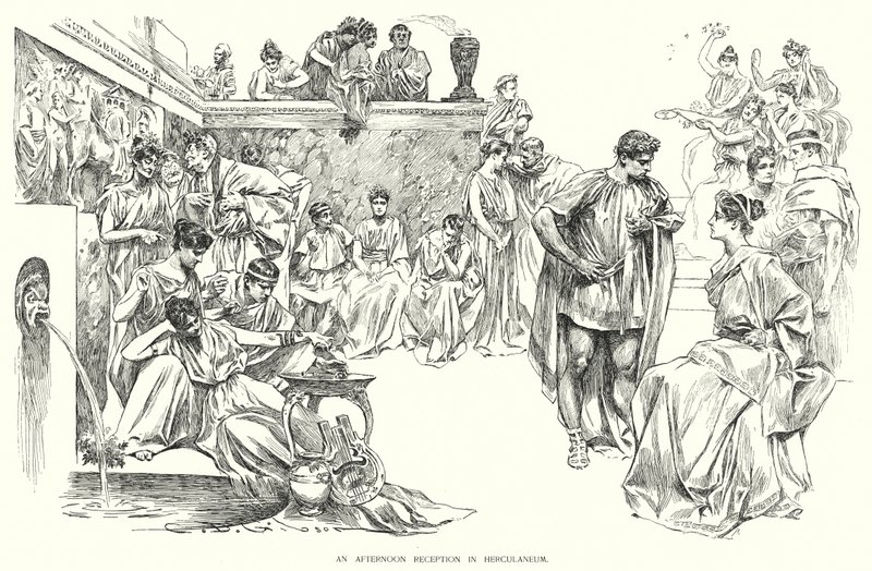 En eftermiddagsreception i Herculaneum (litho) af Charles Dana Gibson